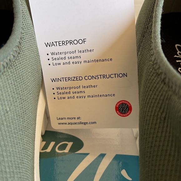 Aqua College Women’s Felicity Waterproof Olive Knit Slip On Sneakers Size 8.5M. - Picture 3 of 7
